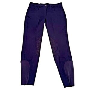 Smartpak Piper Mid-Rise Knit Knee Patch Breeches - SZ 34R NAVY NEW WITH TAGS